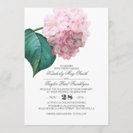 Roze Hydrangea bloemenbruiloft Kaart