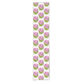 Roze Hydrangea Bloemenprint Tafel Runner Korte Tafelloper (Voorkant)