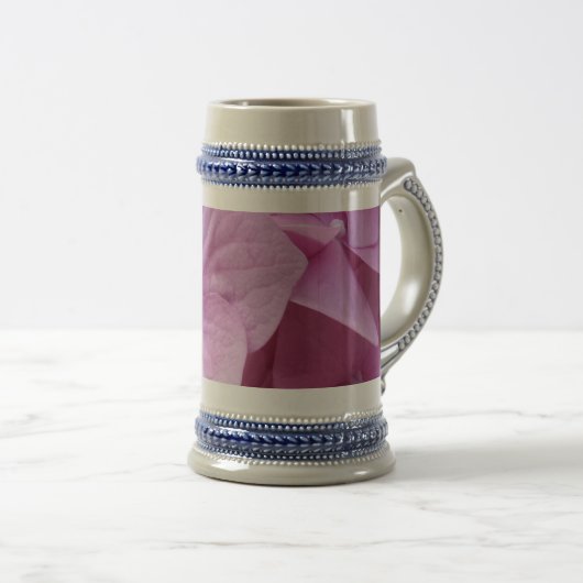 Roze hydrangea Bloemgrijs/Blue 22 oz Stein Bierpul (Voorkant rechts)