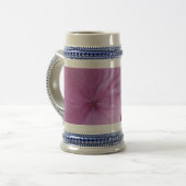 Roze hydrangea Bloemgrijs/Blue 22 oz Stein Bierpul (Voorkant links)
