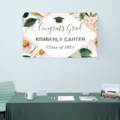 Roze Hydrangea Bloemige Afstudeerfeest Spandoek (Beurs)