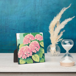 Roze Hydrangea Bloemschildering Fotoplaat