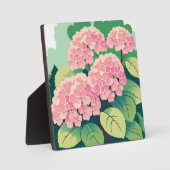 Roze Hydrangea Bloemschildering Fotoplaat (Voorkant)