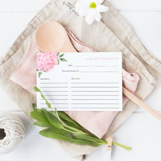 Roze Hydrangea Bloom Recept Kaart