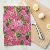 Roze hydrangea Blooms Floral Pattern Kitchen Towel Theedoek (Quarter Fold)