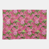 Roze hydrangea Blooms Floral Pattern Kitchen Towel Theedoek (Horizontaal)