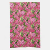 Roze hydrangea Blooms Floral Pattern Kitchen Towel Theedoek (Verticaal)