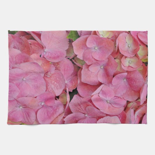 Roze hydrangea Blossom Flowers Kitchen Towel Theedoek (Horizontaal)