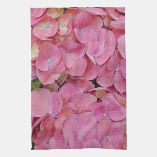 Roze hydrangea Blossom Flowers Kitchen Towel Theedoek (Verticaal)