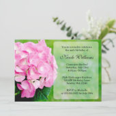 Roze Hydrangea Blossom Verjaardagsfeest Kaart (Staand voorkant)