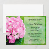Roze Hydrangea Blossom Verjaardagsfeest Kaart (Voorkant / Achterkant)