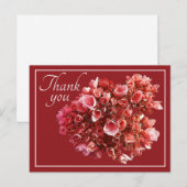 Roze Hydrangea Boeket Rode Achtergrond Dank Je Briefkaart (Voorkant / Achterkant)