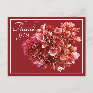 Roze Hydrangea Boeket Rode Achtergrond Dank Je Briefkaart