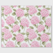 Roze Hydrangea Botanisch Cadeaupapier (Vlak)