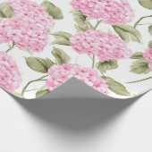 Roze Hydrangea Botanisch Cadeaupapier (Hoek)