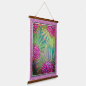 Roze Hydrangea Botanisch Hangend Wandkleed (Gebogen)
