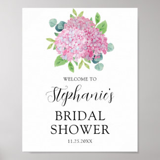 Roze hydrangea Botanisch Vrijgezellenfeest Welkom Poster