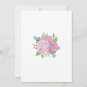 Roze Hydrangea Botanische Vrijgezellenfeest Dank u Kaart (Achterkant)
