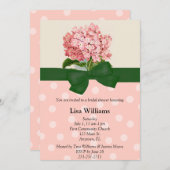 Roze hydrangea Bridal Shower Kaart (Voorkant / Achterkant)