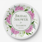 Roze Hydrangea Bruidsborrel Papieren Bordje (Voorkant)