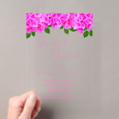 Roze Hydrangea Bruidsshowers Acryl Uitnodigingen (Insitu (Draagbaar))
