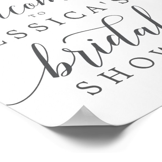 Roze Hydrangea Bruiloft Bridal Shower Welkomstbord Poster (Hoek)