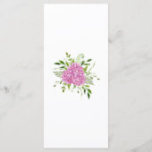 Roze Hydrangea Bruiloft Menu (Achterkant)