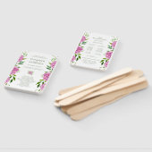 Roze Hydrangea bruiloft programma Handwaaier (Niet-gemonteerd)