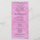 Roze Hydrangea bruiloft programma Programmakaart (Achterkant)