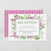 Roze Hydrangea bruiloft receptie Informatiekaartje (Voorkant / Achterkant)