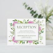 Roze Hydrangea bruiloft receptie Informatiekaartje (Staand voorkant)