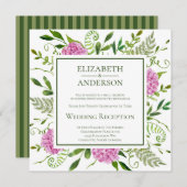 Roze Hydrangea bruiloft receptie Kaart (Voorkant / Achterkant)