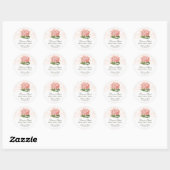 Roze Hydrangea Bruiloft Snoep Buffet Ronde Sticker (Vel)
