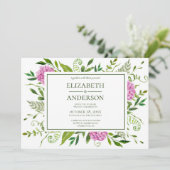 Roze Hydrangea bruiloft viering Kaart (Staand voorkant)