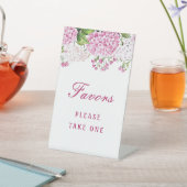 Roze Hydrangea Bruiloftsgeschenken Reclamebord Met Voetstuk (Insitu)