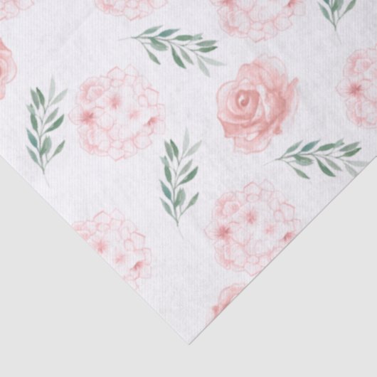 Roze Hydrangea cadeau tissue Tissuepapier (Detail)