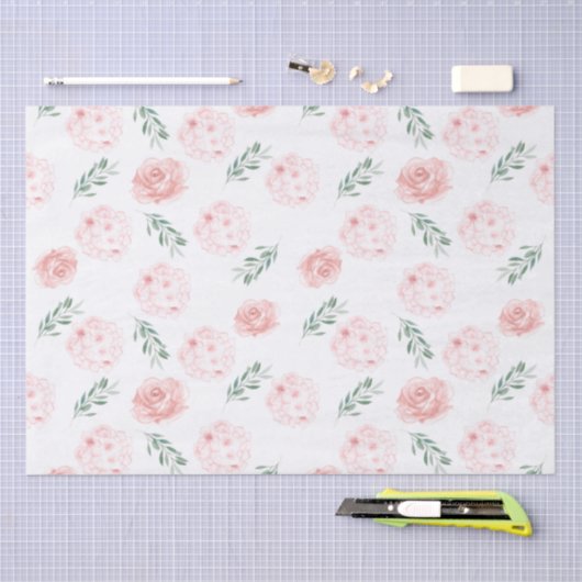 Roze Hydrangea cadeau tissue Tissuepapier (Craft)
