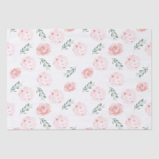 Roze Hydrangea cadeau tissue Tissuepapier (Voorkant)