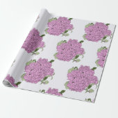 Roze hydrangea cadeaupapier (Uitgerold)