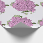 Roze hydrangea cadeaupapier (Hoek)