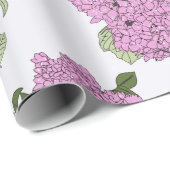 Roze hydrangea cadeaupapier (Rol Hoek)