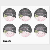 Roze Hydrangea Chalkboard Modern Dank je Label (Vel)