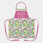 Roze Hydrangea Citrus Koningin van de Keuken Schort (Voorkant)