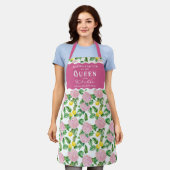 Roze Hydrangea Citrus Koningin van de Keuken Schort (Gedragen)