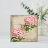 Roze Hydrangea Clusters Platte Wenskaart (Staand voorkant)