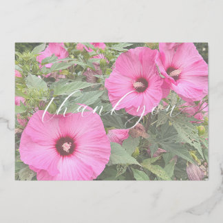 Roze Hydrangea Dankjewelkaarten Folie Uitnodiging