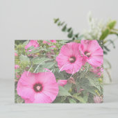 Roze Hydrangea Dankjewelkaarten Folie Uitnodiging (Staand Voorkant)