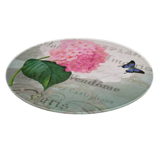 Roze hydrangea Decoratief glazen snijvlak Snijplank (Hoek)