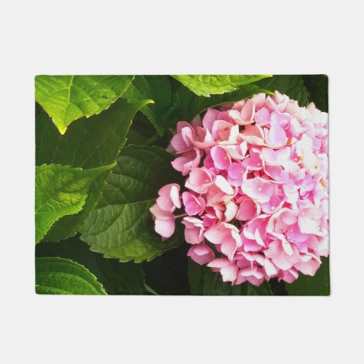 Roze hydrangea doormat deurmat (Voorkant)