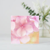 Roze hydrangea Dream ... Vierkante uitnodiging - B (Staand voorkant)